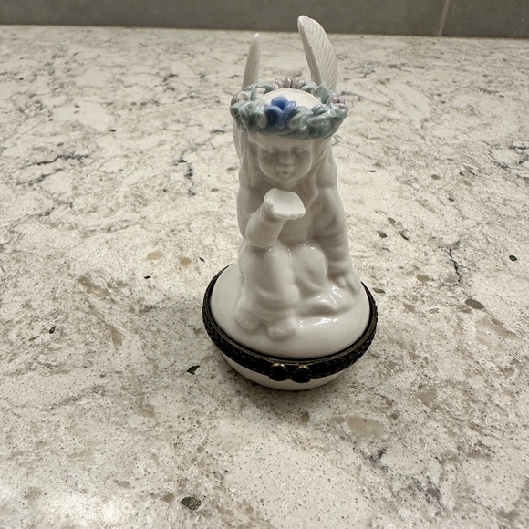 Vintage Angel girl porcelain trinket jewelry box - Picture 5 of 8